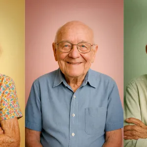 Cliënten van ViVa! naast elkaar die lachen